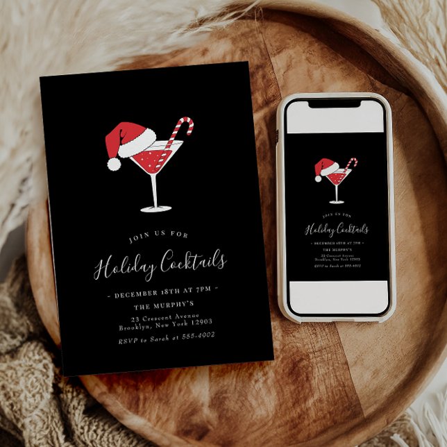  Holiday Cocktails Festive Drinks Christmas Party Invitation (Creator Uploaded)