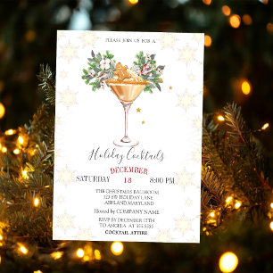 Holiday Cocktails Gingerbread Cookie Christmas Invitation
