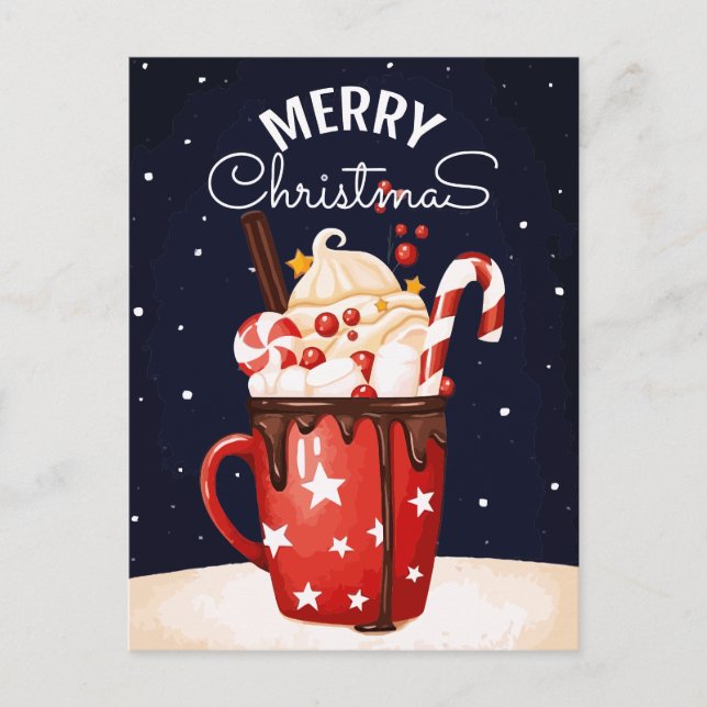 Holiday Cocoa | Christmas Chocolate Postcard (Front)