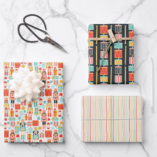 Holiday Colourful Nutcracker Wrapping Paper Sheet