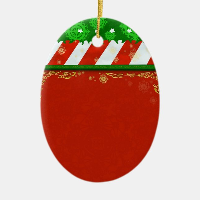 Holiday Colours Ceramic Ornament (Front)