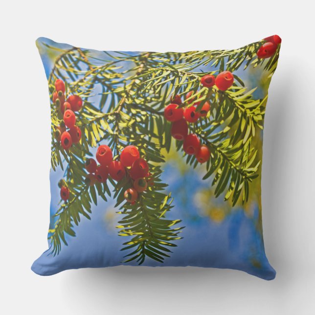 Holiday Conifer Outdoor Pillow (Front)