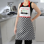 Holiday Cookie Baking Team Plaid Christmas Apron<br><div class="desc">This cute Christmas apron features the text "Holiday Cookie Baking Team". The bottom portion of the apron is black and white chequerboard plaid.. Personalize this fun holiday apron with your name.</div>