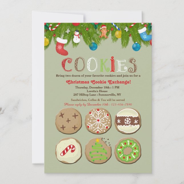 Holiday Cookie Exchange Invitation (Front)