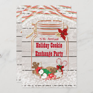 Holiday Cookie Exchange Mason Jar Invitations