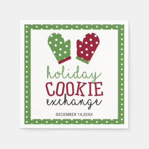 Holiday Cookie Exchange Party Christmas Oven Mitts Napkin