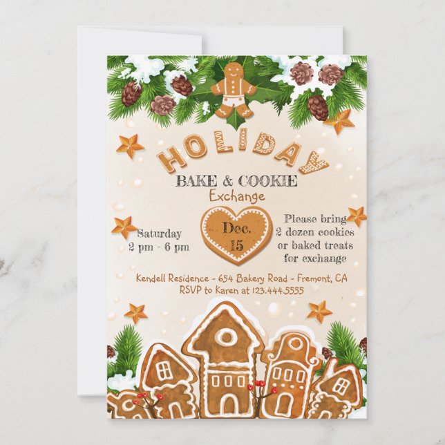 Holiday Cookie Exchange Party Invitation (Front)