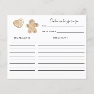 Holiday Cookie Exchange Recipe card