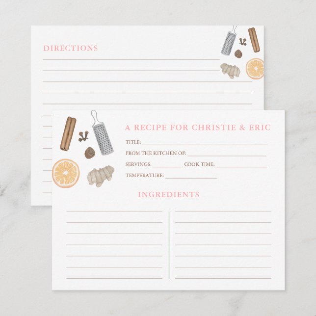 Holiday Cookie Exchange Spices Recipe Card (Front/Back)