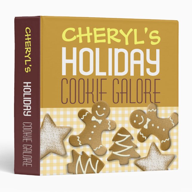 Holiday cookie galore custom recipe organizing binder (Front/Spine)