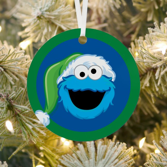 Holiday Cookie Monster Metal Ornament (Insitu)
