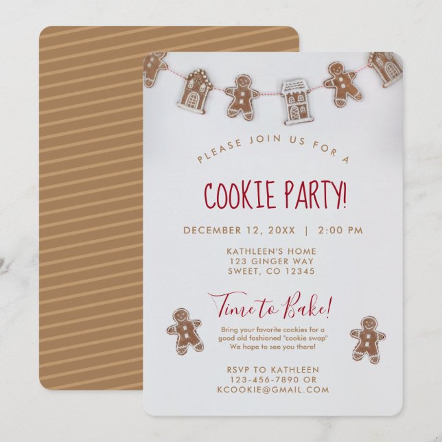 Holiday Cookie Swap Christmas Baking Invitation (Front/Back)