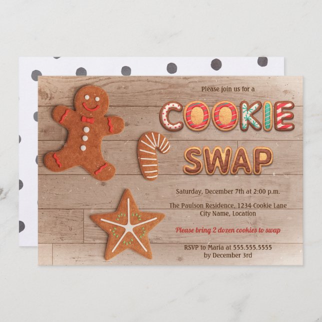 Holiday Cookie Swap Invitation (Front/Back)