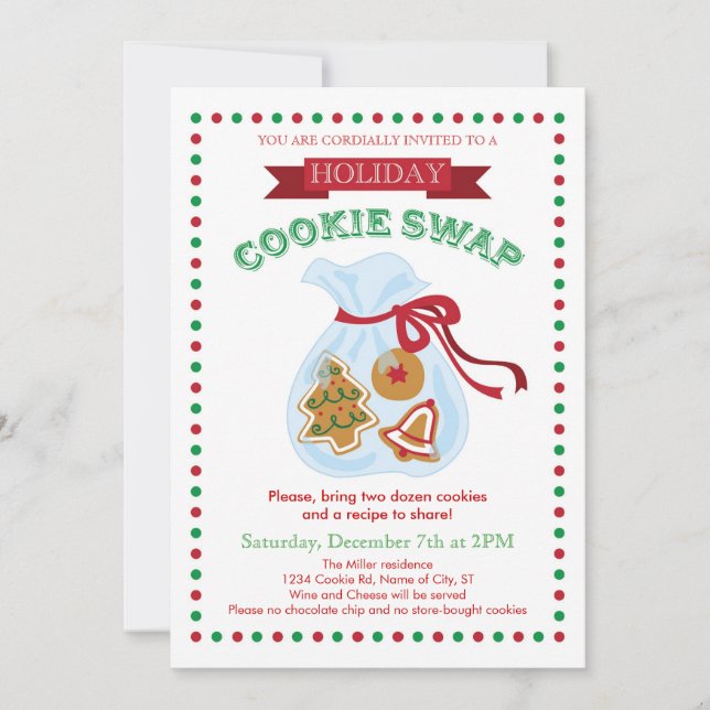 Holiday Cookie Swap Invitation (Front)