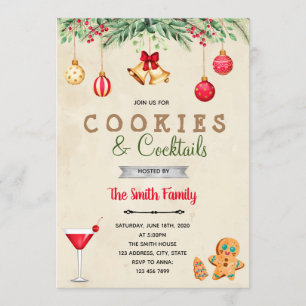 Holiday cookies and cocktail invitation