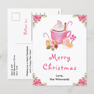 Holiday Cookies and Cocoa Pink Merry Christmas