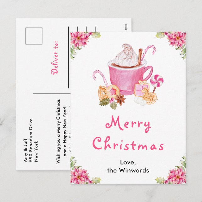 Holiday Cookies and Cocoa Pink Merry Christmas (Front/Back)