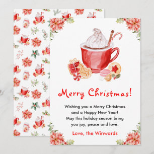 Holiday Cookies and Cocoa Red Merry Christmas