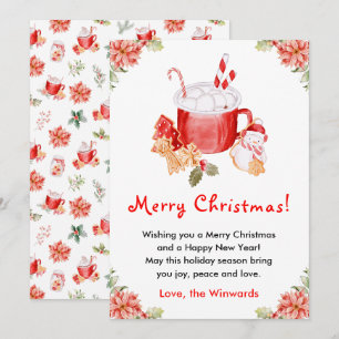 Holiday Cookies and Cocoa Red Merry Christmas