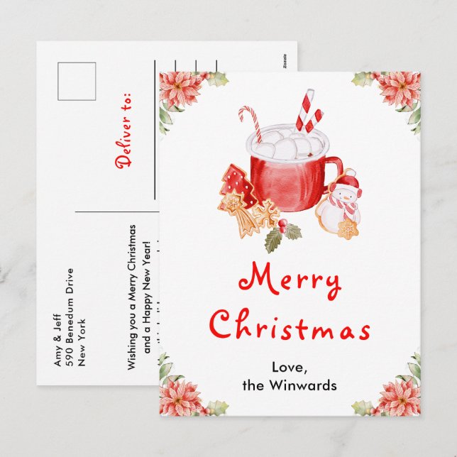 Holiday Cookies and Cocoa Red Merry Christmas (Front/Back)