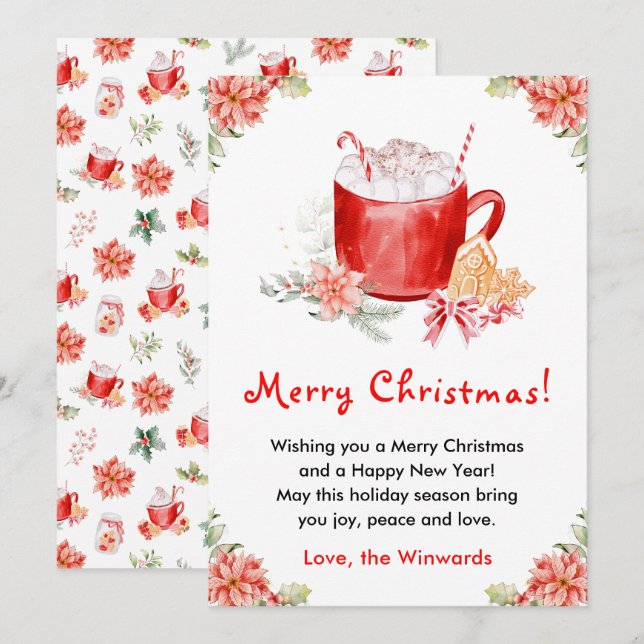 Holiday Cookies and Cocoa Red Merry Christmas (Front/Back)