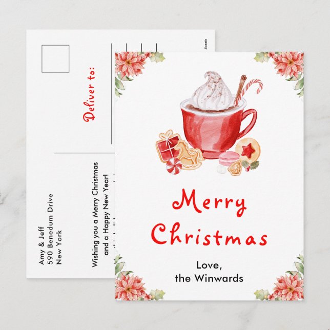 Holiday Cookies and Cocoa Red Merry Christmas (Front/Back)
