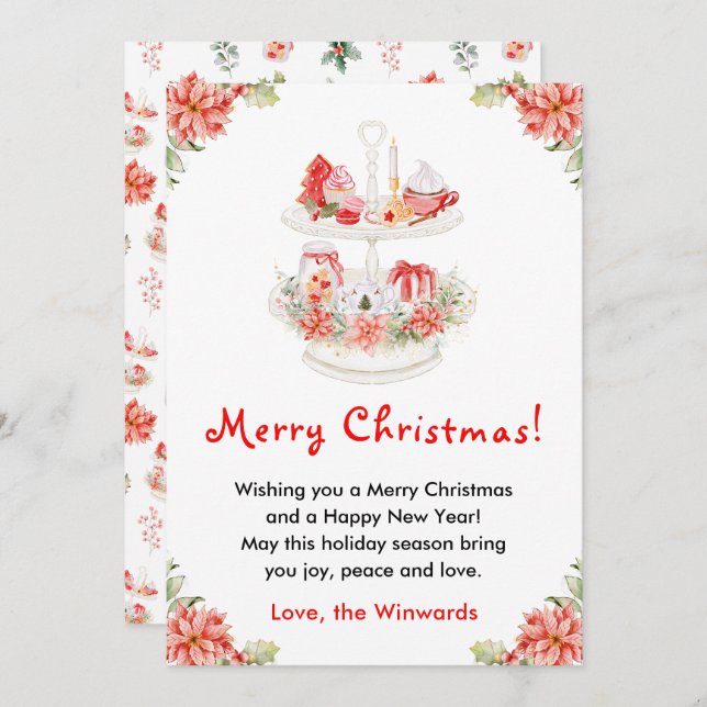 Holiday Cookies and Cocoa Red Merry Christmas (Front/Back)