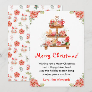 Holiday Cookies and Cocoa Red Merry Christmas Card