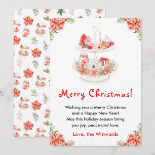 Holiday Cookies and Cocoa Red Merry Christmas Card