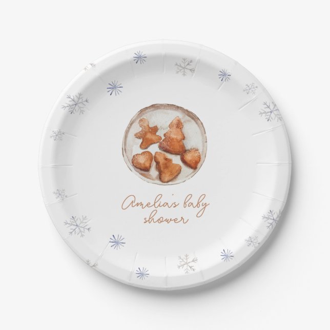 Holiday Cookies Baby Shower Custom Paper Plate (Front)