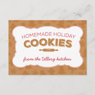 Holiday Cookies Christmas Recipe or Note Card