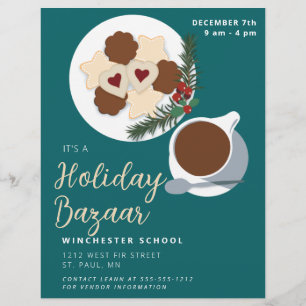Holiday Cookies & coffee/tea bazaar notice Letterhead