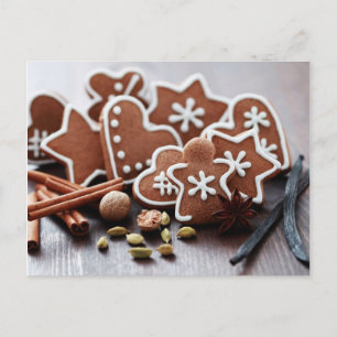 Holiday cookies with spices postcard