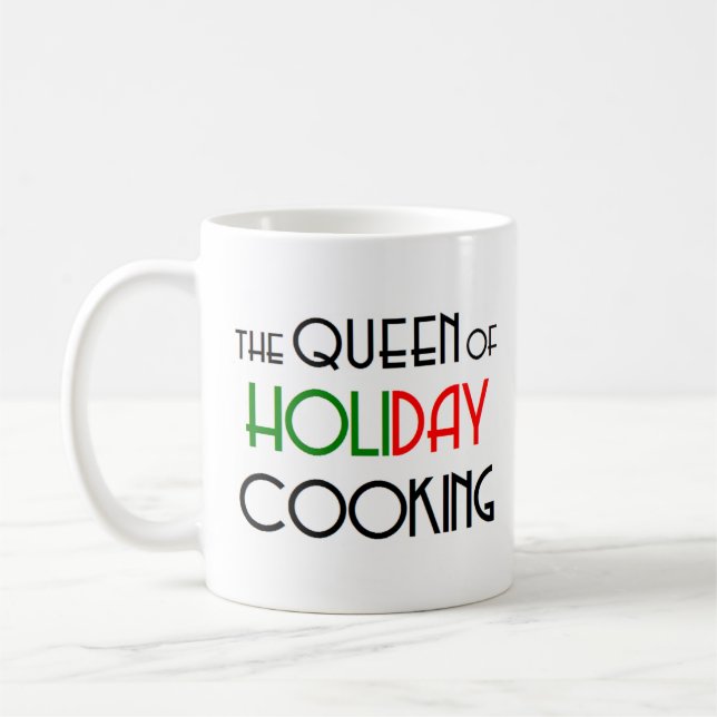 holiday cooking queen coffee mug (Left)