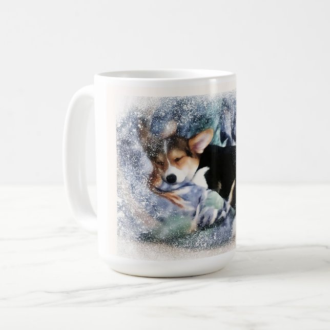 Holiday Corgi Puppy Coffee Mug (Front Left)