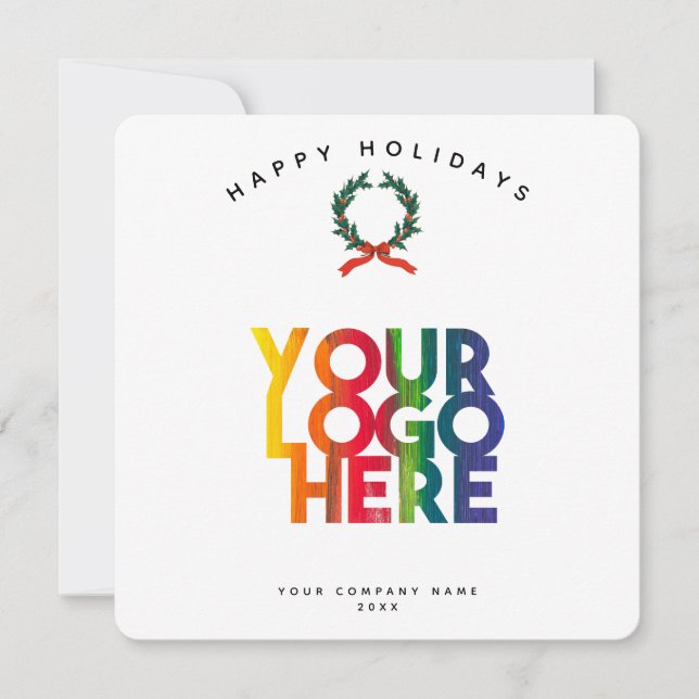 Holiday Corporate Business Logo Christmas Card (Front)
