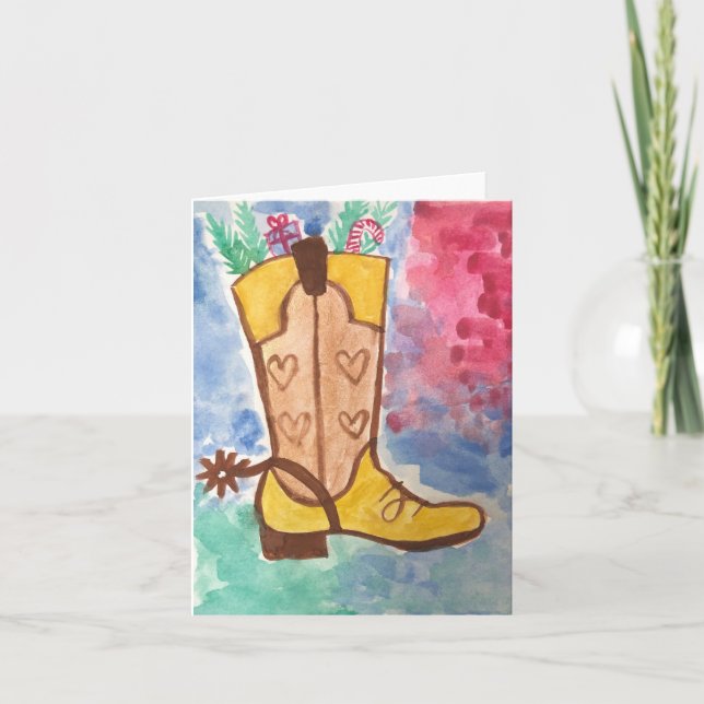 Holiday Cowboy Boot Card (Front)