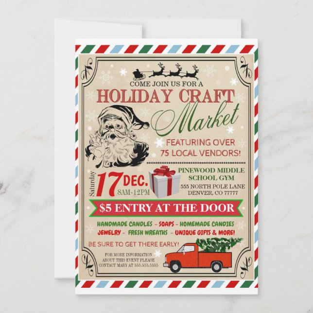 Holiday Craft Market Invitation (Front)