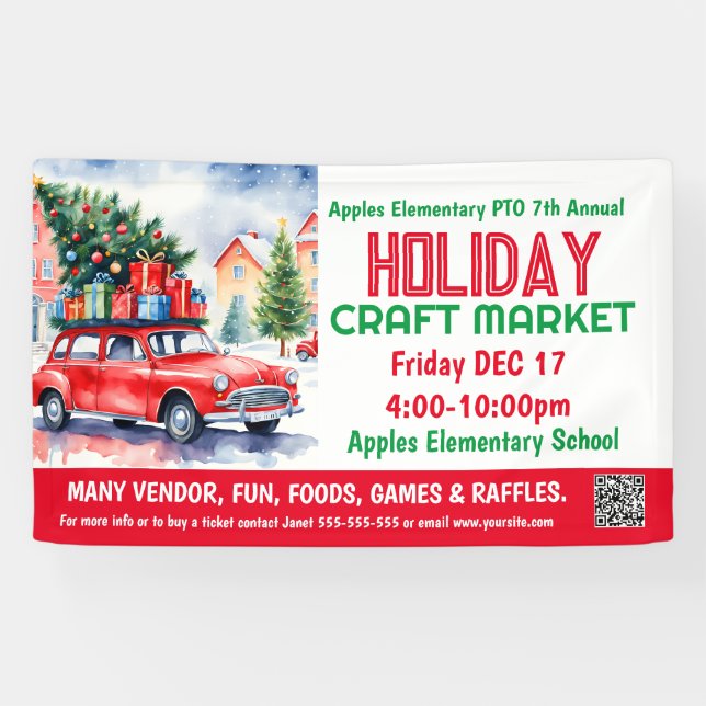 HOLIDAY Craft Market PTO PTA Church Banner (Horizontal)