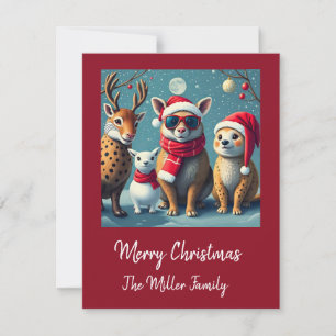 Holiday Creatures in Christmas Disguise Card