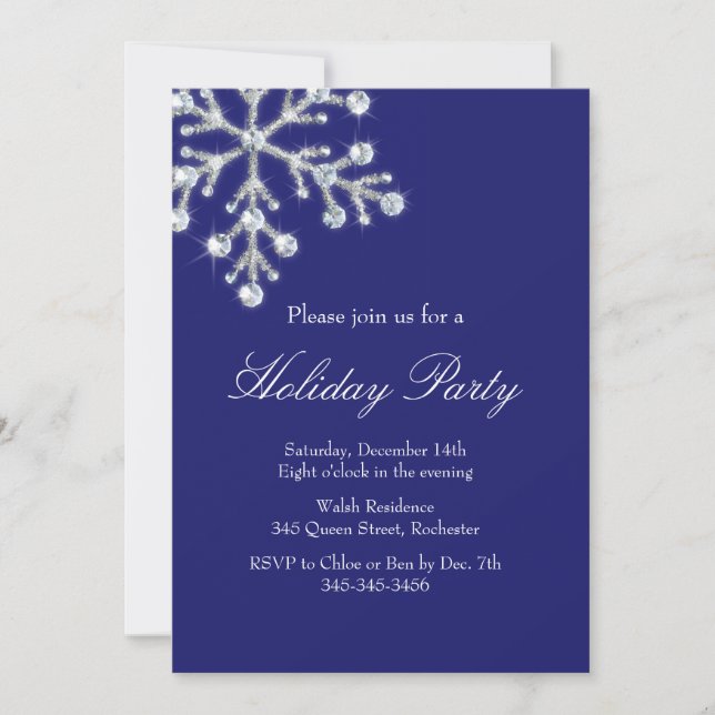 Holiday Crystal Snowflake Invitation (Front)