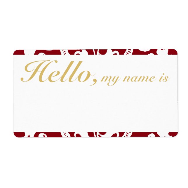 Holiday Custom Flourish Border Name Tag (Front)