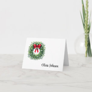 Holiday Custom Name Folded Note Cards