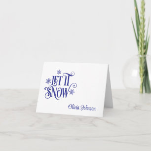 Holiday Custom Name Folded Note Cards