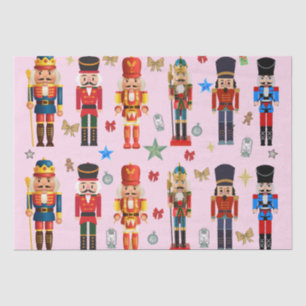 holiday cute toy soldier Nutcracker pattern pink Tissue Paper