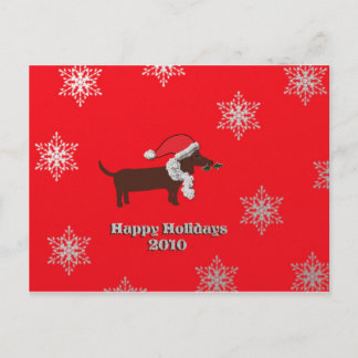 Holiday Dachshund Postcard