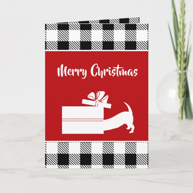 Holiday Dachshunds Plaid (Front)
