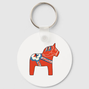 Holiday Dala Horse Keychain
