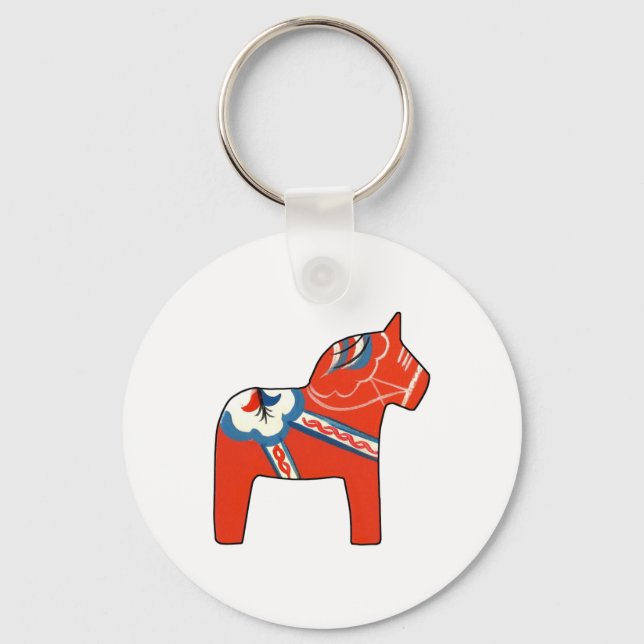 Holiday Dala Horse Keychain (Front)