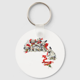 Holiday Dalmatian Pups Keychain